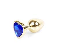 Bossoftoys - Plug - Gold - Anal - Heart - Dark Blue - 64-00041