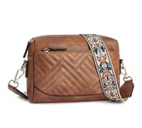 BOSTANTEN Bolso cruzado para mujer con correa ancha ajustable, piel sintética acolchada, A-marrón-06, Crossbody