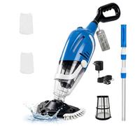 Bostar Aspirador Piscina con Mango Telescópico 2026 Nuevo, 120L/min Caudal de Succión Doble Filtración Limpiafondos de Piscina a Bateria Inalámbrica para Piscina Pequeñas SPA