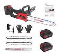 Bostar Motosierra de Batería 12 Pulgadas (30cm) con Motor Brushless, [2x 3.0Ah Baterías Incluidas] Compatible con Batería Makita 18V, Electrosierra con Lubricación Automática para Poda y Leña