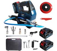 Bostar Pistola de Engrase 12000 PSI Eléctrica Bomba de Engrase a Batería con 2 Baterías 4.0Ah(Compatible Makita 18V), Motor Sin Escobillas, Manguera 1m y Adaptador para Maquinaria Agrícola y Camiones