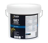 BOSTIK 687 VENTILACIÓN Gris, Sellador Acrílico Aplicable a Brocha o Espátula, sin Disolventes, sin Olor, Permanentemente Plástico y Elástico, Temperatura de Aplicación de +5ºC a +35ºC, Bote 7 kg