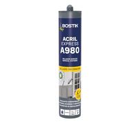 BOSTIK A980 ACRIL EXPRESS Blanco, Sellador Acrílico Especial Pintores, sin Decoloración, Adhesión Perfecta sin Imprimación, Fácil de Aplicar y Limpiar, Riesgo Mínimo de Grietas, Cartucho 300 ml