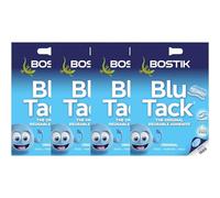 Bostik Blu Tack - 4 adhesivos reutilizables originales para el hogar, oficina, bricolaje, alternativa a los pines y cintas, masilla inteligente BluHacks