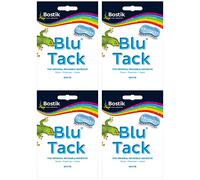 Bostik Blu Tack | Blanco | Original reutilizable autoadhesivo autoadhesivo para el hogar, escuela, oficina, paredes Blu-Hacks sin rastros, arte seguro, fácil de manejar (4 paquetes blancos - Blu-Tack)