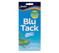 BOSTIK Blu Tack Original Azul, Formato Escolar, Masilla Adhesiva, Moldeable y Reutilizable, Fijación de Objetos, Limpia, Segura y Fácil de Usar, Sustituye Chinchetas y Cintas Adhesivas, Sobre 90 g