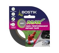 Bostik Cinta adhesiva Max Repair color gris, ultra fuerte, impermeable, máxima resistencia a la unión, resistente al calor, al agua y a los rayos UV, uso en interiores y exteriores, rollo de 50 mm x