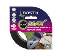 Bostik Cinta de reparación máxima, negra, ultra fuerte, impermeable, máxima resistencia a la unión, resistente al calor, al agua y a los rayos UV, uso en interiores y exteriores, rollo de 50 mm x 20 m