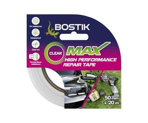 Bostik Cinta de reparación máxima, transparente, ultra fuerte, impermeable, máxima resistencia a la unión, resistente al calor, al agua y a los rayos UV, uso en interiores y exteriores, rollo de 50 mm