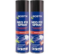 BOSTIK Neo Fix Spray 500ml, Cola de Contacto, Adhesivo de Neopreno en Aerosol, para Todos los Soportes, Interior y Exterior (Paquete de 2)