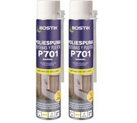 BOSTIK P701 POLIESPUMA VENTANAS Y PUERTAS Beige con Cánula, Espuma de Poliuretano de Baja Expansión, Bote 750 ml, El embalaje puede variar (Paquete de 2)