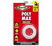 Bostik Poly Max - Adhesivo de doble cara High Tack Express, color blanco, muy potente, soporta hasta 150 kg por rollo