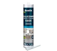 BOSTIK S505 Silicona Baños y Cocinas Translúcida, Silicona Universal, Máxima Resistencia al Moho, Compatible con Esmaltes y Lacados, Secado Express, No Ennegrece, Interior y Exterior, Cartucho 280 ml
