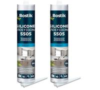BOSTIK S505 Silicona Baños y Cocinas Translúcida, Silicona Universal, Máxima Resistencia al Moho, Compatible con Esmaltes y Lacados, Secado Express, No Ennegrece, Interior y Exterior, Cartucho 280 ml