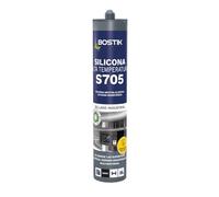 BOSTIK S705 SILICONA ALTA TEMPERATURA Negro, Silicona Elástica con Elevada Resistencia Térmica, Excelente Adhesión a Sustratos sin Imprimación, Resiste al Envejecimiento, Cartucho 280 ml