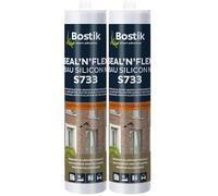 BOSTIK S733 Seal´n´Flex Construcción silicona antracita - Silicona universal neutra, resistente al moho, elasticidad permanente, resistente a la pintura, para interior y exterior, 300 ml