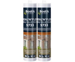 BOSTIK S733 Seal´n´Flex Construcción silicona antracita - Silicona universal neutra, resistente al moho, elasticidad permanente, resistente a la pintura, para interior y exterior, 300 ml