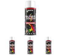 Bostik SUPER COLOR BLANCO MATE RAL 9010, Pintura en Spray Acrílica para Uso Profesional y Doméstico, Multiusos, Secado Rápido, Acabado Brillante, Interior y Exterior, Bote 400 ml (Paquete de 4)