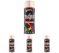 Bostik SUPER COLOR BLANCO PERLA RAL 1013, Pintura en Spray Acrílica para Uso Profesional y Doméstico, Multiusos, Secado Rápido, Acabado Brillante, Interior y Exterior, Bote 400 ml (Paquete de 4)
