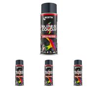 Bostik SUPER COLOR GRIS ANTRACITA RAL 7016, Pintura en Spray Acrílica para Uso Profesional y Doméstico, Multiusos, Secado Rápido, Acabado Brillante, Interior y Exterior, Bote 400 ml (Paquete de 4)
