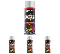 Bostik SUPER COLOR GRIS CLARO RAL 7035, Pintura en Spray Acrílica para Uso Profesional y Doméstico, Multiusos, Secado Rápido, Acabado Brillante, Interior y Exterior, Bote 400 ml (Paquete de 4)