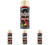 Bostik SUPER COLOR MARFIL CLARO RAL 1015, Pintura en Spray Acrílica para Uso Profesional y Doméstico, Multiusos, Secado Rápido, Acabado Brillante, Interior y Exterior, Bote 400 ml (Paquete de 4)