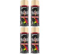 Bostik SUPER COLOR MARFIL RAL 1014, Pintura en Spray Acrílica para Uso Profesional y Doméstico, Multiusos, Secado Rápido, Acabado Brillante, Interior y Exterior, Bote 400 ml (Paquete de 4)