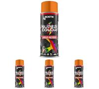 Bostik SUPER COLOR NARANJA PÁLIDO RAL 2003, Pintura en Spray Acrílica para Uso Profesional y Doméstico, Multiusos, Secado Rápido, Acabado Brillante, Interior y Exterior, Bote 400 ml (Paquete de 4)