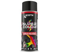Bostik SUPER COLOR NEGRO BRILLANTE RAL 9005, Pintura en Spray Acrílica para Uso Profesional y Doméstico, Multiusos, Secado Rápido, Acabado Brillante, Interior y Exterior, Bote 400 ml