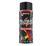 Bostik SUPER COLOR NEGRO SATINADO RAL 9005, Pintura en Spray Acrílica para Uso Profesional y Doméstico, Multiusos, Secado Rápido, Acabado Brillante, Interior y Exterior, Bote 400 ml