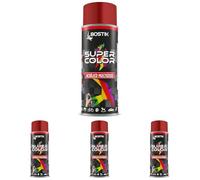 Bostik SUPER COLOR ROJO RUBÍ 3003, Pintura en Spray Acrílica para Uso Profesional y Doméstico, Multiusos, Secado Rápido, Acabado Brillante, Interior y Exterior, Bote 400 ml (Paquete de 4)