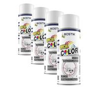 Bostik Super Pintura en Spray Acrílica para Uso Profesional y Doméstico, Multiusos, Secado Rápido, Acabado Brillante, Interior y Exterior, Blanco Electrodom, 400 ml (el embalaje puede variar)
