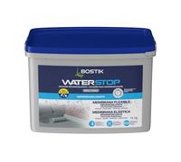 BOSTIK Waterstop Impermeabilizante Gris - Superficies Húmedas o Secas, Listo al Uso, sin Imprimación, Resistente al Agrietamiento, Multimaterial, Fácil de Aplicar, Interior y Exterior, Bote 14 kg