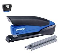 Bostitch Executive - Engrapadora 3 en 1, incluye removedor de grapas integrado, grapado con un dedo, sin esfuerzo, capacidad para 20 hojas, engrapadora con resorte, color azul marino