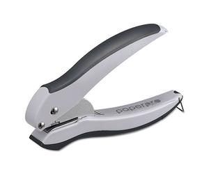 Bostitch Office EZ Squeeze - Perforadora de un agujero, 10 hojas, gris/azul (2402)