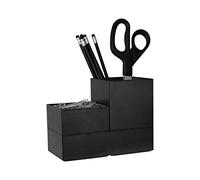 Bostitch Office Konnect Organizador de escritorio bandeja de accesorios y paquete de tazas de almacenamiento, pilas para almacenamiento de escritorio, color negro