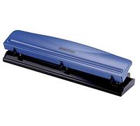Bostitch Office Premium - Perforadora de 3 agujeros, capacidad para 12 hojas, metal, base de goma, bandeja fácil de limpiar, color plateado