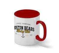 Boston Bears Hockey Club Coffee Mug - Heated Rivalry Ilya Rozanov Fan Merch - Bookish BookTok Cup Gift Blanco Taza Aro y Mango Con Rojo Mug