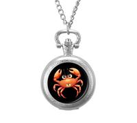 Boston Crab - Reloj de bolsillo vintage con colgante de aleación, regalo para hombres y mujeres, Estilo plateado, talla única