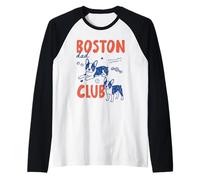 Boston Dad Club Boston Terrier Dog Owner Dog Dad Fathers Day Camiseta Manga Raglan