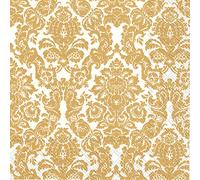 Boston International C009000 - Servilletas de papel para bebidas 5 x 5" (13 x 13 cm) Palais Blanco/Oro