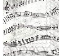 Boston International C822300 IHR - Servilletas de papel para cócteles (20 cuentas, 3 capas, para bebidas, papel, notas musicales)