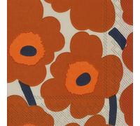 Boston International IHR Marimekko - Servilletas de papel para bebidas de cóctel de 3 capas, 12,7 x 12,7 cm, color terracota Unikko
