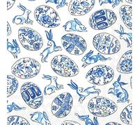 Boston International IHR Rosanne Beck - Servilletas de papel de 3 capas, tamaño de cóctel de 20 unidades, huevos azules y blancos