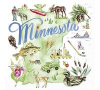 Boston International IHR Rosanne Beck State Collection Servilletas de papel de 3 capas, tamaño de cóctel de 20 unidades, Minnesota