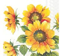 Boston International IHR - Servilletas de papel (12,7 x 12,7 cm, 20 unidades), diseño de girasoles