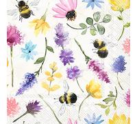 Boston International IHR - Servilletas de papel de 3 capas, 20 unidades, tamaño almuerzo, crema de abejas de verano