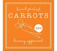 Boston International IHR Servilletas de papel de 3 capas con diseños de primavera de Pascua, tamaño de cóctel de 20 unidades, zanahorias seleccionadas a mano
