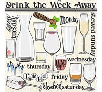 Boston International IHR Servilletas de papel de 3 capas con diseños diarios, tamaño de cóctel de 20 unidades, bebida la semana