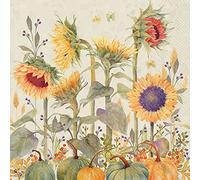 Boston International IHR - Servilletas de papel de 3 capas, diseño floral, otoño y Acción de Gracias, tamaño de almuerzo de 20 unidades, girasoles